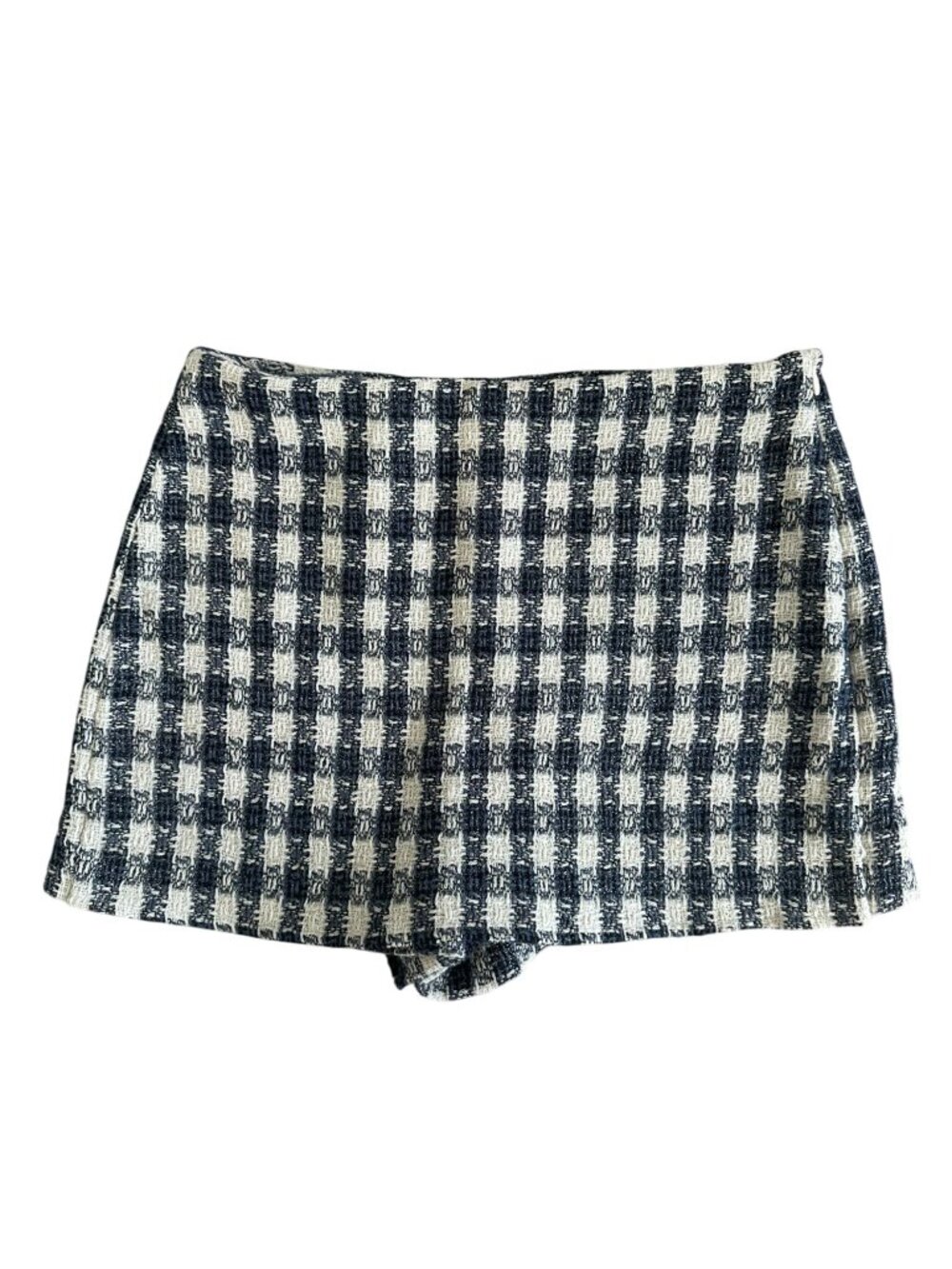 ZARA Womens Blue White Plaid Skort Size Medium